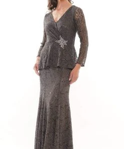 Marsoni By Colors - M306 V-Neck Trumpet Evening Dress