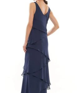 Marsoni By Colors - M309 V-Neck Tiered Sheath Dress