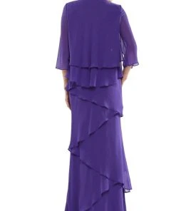 Marsoni By Colors - M309 V-Neck Tiered Sheath Dress