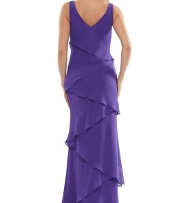 Marsoni By Colors - M309 V-Neck Tiered Sheath Dress