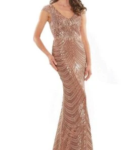 Marsoni By Colors M315 - Cap Sleeve Beaded Formal Dress