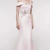 Marsoni By Colors - MV1003 Off Shoulder Jewel Accented Mermaid Gown