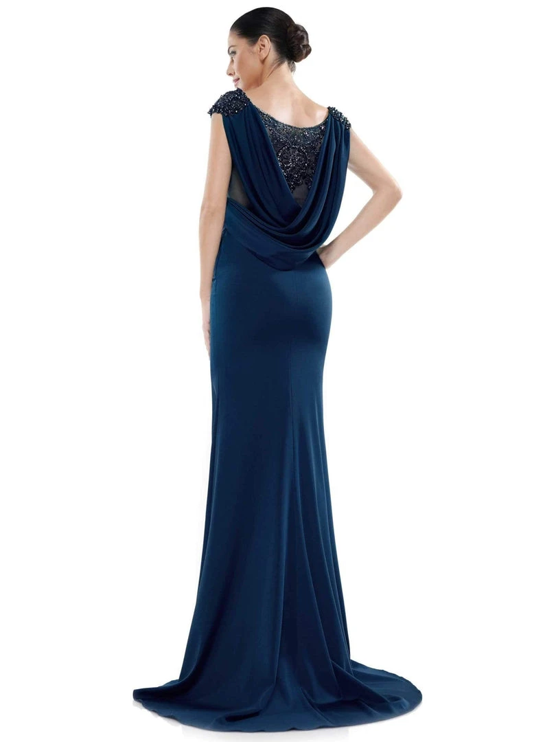 Marsoni By Colors - MV1023 Beaded Bateau Trumpet Dress 8 Marsoni By Colors - MV1023 Beaded Bateau Trumpet Dress