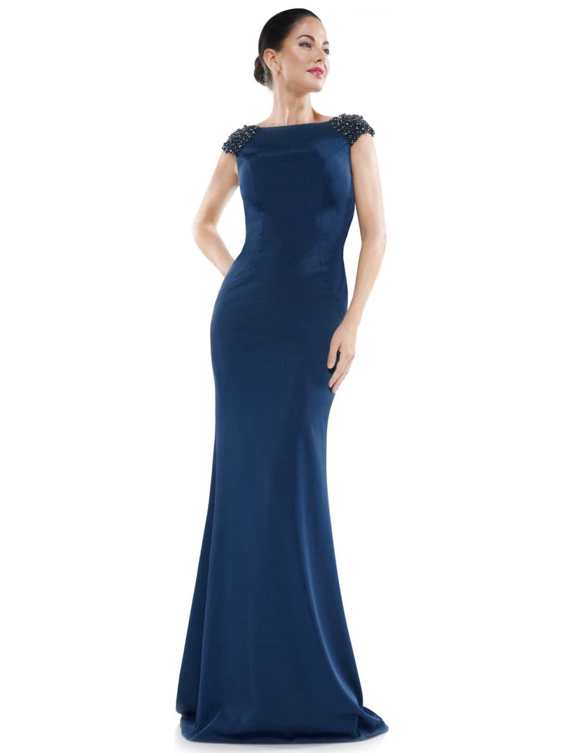 Marsoni By Colors - MV1023 Beaded Bateau Trumpet Dress 7 Marsoni By Colors - MV1023 Beaded Bateau Trumpet Dress