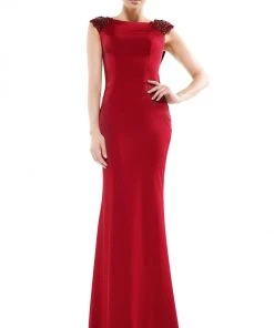 Marsoni By Colors - MV1023 Beaded Bateau Trumpet Dress 12 Marsoni By Colors - MV1023 Beaded Bateau Trumpet Dress
