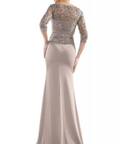 Marsoni By Colors - MV1026 Bead Embellished Bateau Dress