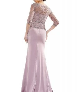 Marsoni By Colors - MV1026 Bead Embellished Bateau Dress