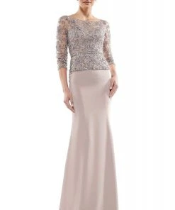 Marsoni By Colors - MV1026 Bead Embellished Bateau Dress