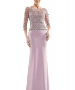 Marsoni By Colors - MV1026 Bead Embellished Bateau Dress