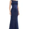 Marsoni By Colors - MV1053 Embroidered Bateau Trumpet Dress With Train 1 Marsoni By Colors - MV1053 Embroidered Bateau Trumpet Dress With Train