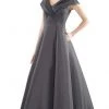 Marsoni By Colors - MV1085 V Neck Pleated A-line Gown 2 Marsoni By Colors - MV1085 V Neck Pleated A-line Gown