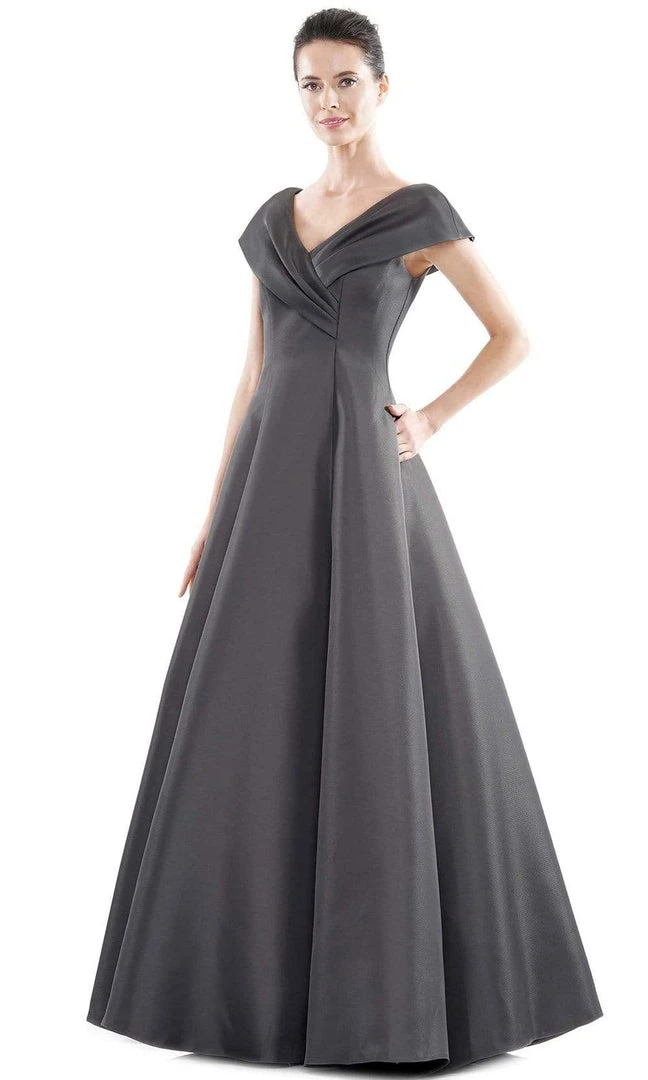 Marsoni By Colors - MV1085 V Neck Pleated A-line Gown 3 Marsoni By Colors - MV1085 V Neck Pleated A-line Gown