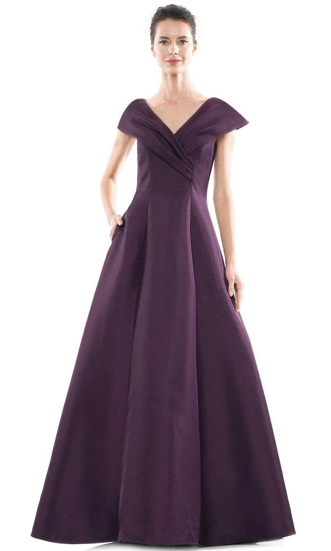 Marsoni By Colors - MV1085 V Neck Pleated A-line Gown 5 Marsoni By Colors - MV1085 V Neck Pleated A-line Gown