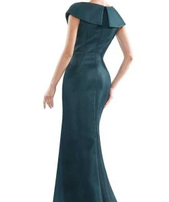 Marsoni By Colors - MV1086 Embellished V Neck Trumpet Dress 11 Marsoni By Colors - MV1086 Embellished V Neck Trumpet Dress