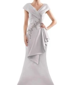 Marsoni By Colors - MV1086 Embellished V Neck Trumpet Dress 16 Marsoni By Colors - MV1086 Embellished V Neck Trumpet Dress