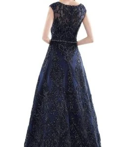 Marsoni By Colors - MV1092 Embellished V Neck A-Line Dress 9 Marsoni By Colors - MV1092 Embellished V Neck A-Line Dress