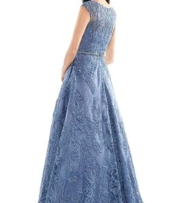 Marsoni By Colors - MV1092 Embellished V Neck A-Line Dress 11 Marsoni By Colors - MV1092 Embellished V Neck A-Line Dress