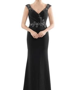 Marsoni By Colors - MV1101 Jeweled Cap Sleeve Mermaid Gown