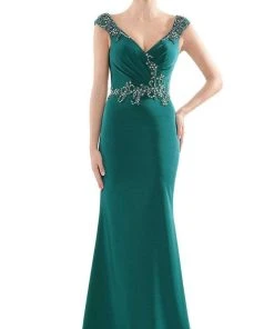 Marsoni By Colors - MV1101 Jeweled Cap Sleeve Mermaid Gown 14 Marsoni By Colors - MV1101 Jeweled Cap Sleeve Mermaid Gown