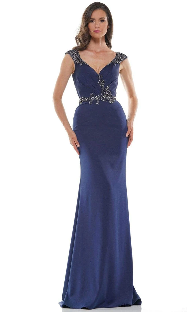 Marsoni By Colors - MV1101 Jeweled Cap Sleeve Mermaid Gown 9 Marsoni By Colors - MV1101 Jeweled Cap Sleeve Mermaid Gown