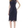 Marsoni By Colors - MV1103 Lace Bateau Neck Fitted Dress