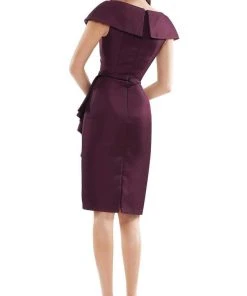 Marsoni By Colors - MV1106 Knee Length Ruffle Trimmed Sheath Dress 17 Marsoni By Colors - MV1106 Knee Length Ruffle Trimmed Sheath Dress