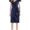 Marsoni By Colors - MV1106 Knee Length Ruffle Trimmed Sheath Dress