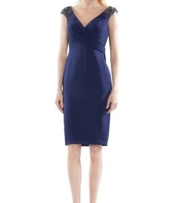 Marsoni By Colors - MV1109 V Neck Column Cocktail Dress