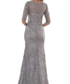 Marsoni By Colors - MV1117 Embroidered Lace Trumpet Dress