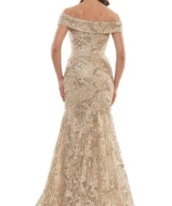 Marsoni By Colors - MV1118 Off Shoulder Fitted Evening Dress 9 Marsoni By Colors - MV1118 Off Shoulder Fitted Evening Dress