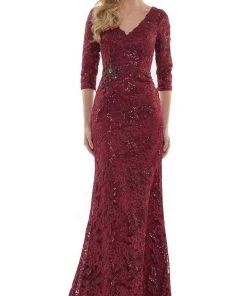 Marsoni By Colors - MV1119 Sequin And Embroidered Sheath Dress
