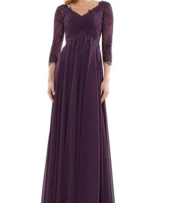 Marsoni By Colors - MV1125 V-Neck A-Line Evening Dress