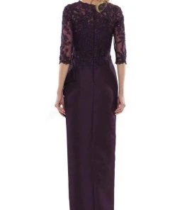 Marsoni By Colors - MV1134 V-Neck Fitted Evening Dress