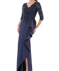 Marsoni By Colors - MV1134 V-Neck Fitted Evening Dress