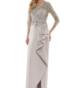 Marsoni By Colors - MV1134 V-Neck Fitted Evening Dress