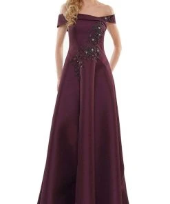 Marsoni By Colors - MV1138 Off Shoulder Beaded A-line Gown 9 Marsoni By Colors - MV1138 Off Shoulder Beaded A-line Gown