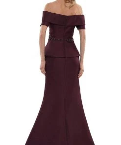 Marsoni By Colors - MV1144 Peplum Trumpet Evening Dress