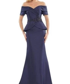 Marsoni By Colors - MV1144 Peplum Trumpet Evening Dress