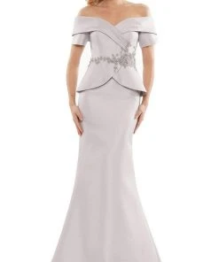 Marsoni By Colors - MV1144 Peplum Trumpet Evening Dress