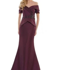 Marsoni By Colors - MV1144 Peplum Trumpet Evening Dress