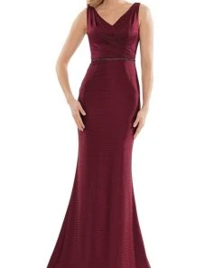 Marsoni By Colors - MV1152 Sleeveless Jacquard Trumpet Dress 9 Marsoni By Colors - MV1152 Sleeveless Jacquard Trumpet Dress