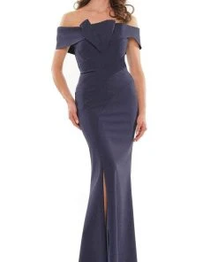 Marsoni By Colors MV1165 - Off Shoulder Sheath Long Dress