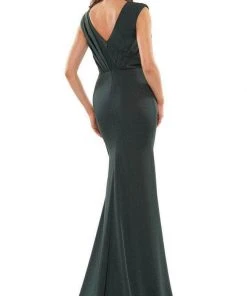 Marsoni By Colors MV1183 - Pleated V-neck Formal Dress 7 Marsoni By Colors MV1183 - Pleated V-neck Formal Dress