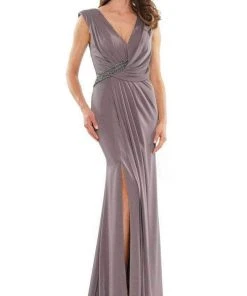 Marsoni By Colors MV1183 - Pleated V-neck Formal Dress 8 Marsoni By Colors MV1183 - Pleated V-neck Formal Dress