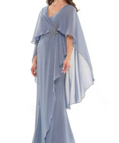 Marsoni By Colors MV1189 - Cape Sleeve Chiffon Formal Dress