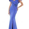 Marsoni By Colors MV1190 - Ruffled V-Neck Long Dress
