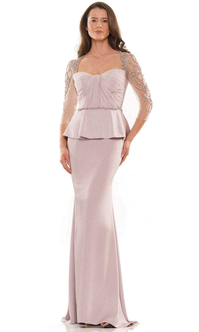 Marsoni By Colors MV1192 - Beaded Sheer Sleeve Formal Gown 3 Marsoni By Colors MV1192 - Beaded Sheer Sleeve Formal Gown