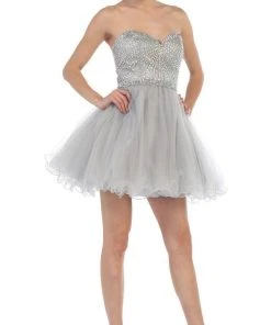 May Queen - Bejeweled Sweetheart A-line Evening Dress Short Dresses 14 May Queen - Bejeweled Sweetheart A-line Evening Dress Short Dresses