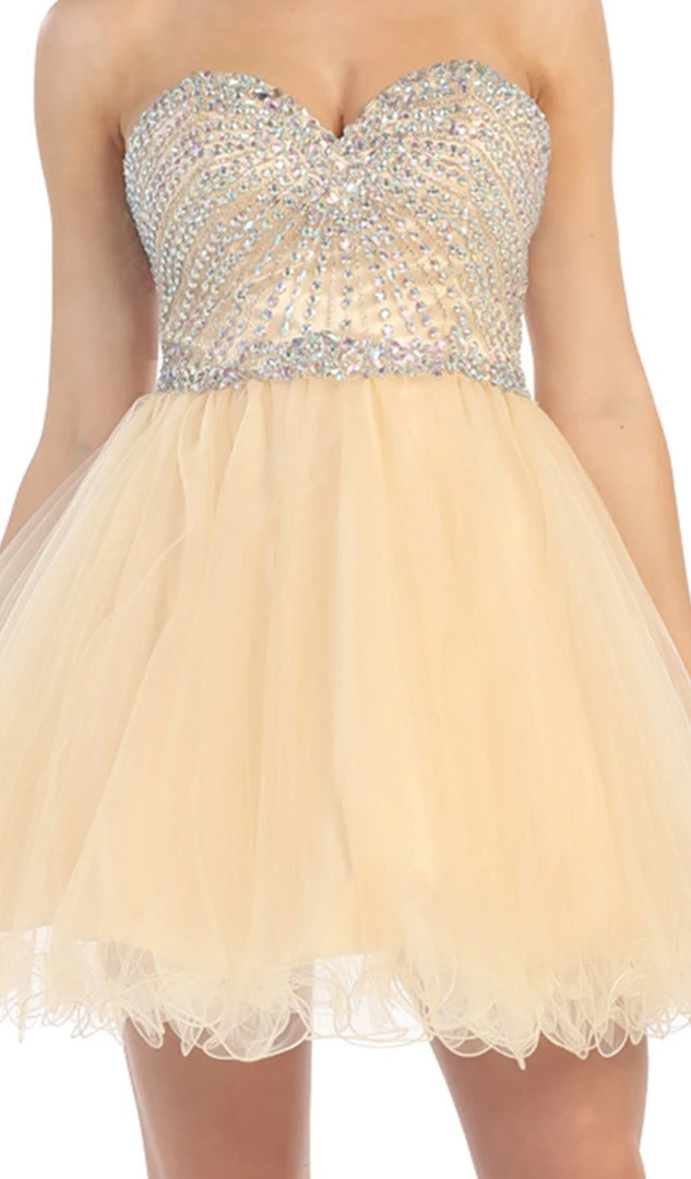 May Queen - Bejeweled Sweetheart A-line Evening Dress Short Dresses 4 May Queen - Bejeweled Sweetheart A-line Evening Dress Short Dresses