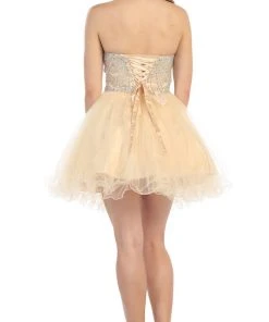 May Queen - Bejeweled Sweetheart A-line Evening Dress Short Dresses 12 May Queen - Bejeweled Sweetheart A-line Evening Dress Short Dresses